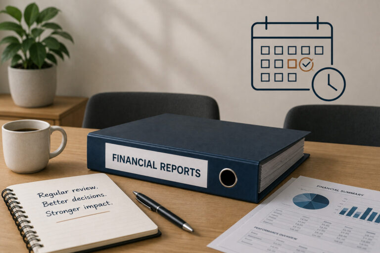How often should a board review financial reports